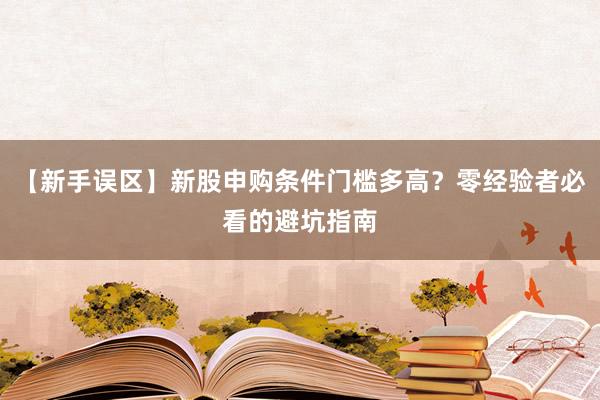 【新手误区】新股申购条件门槛多高？零经验者必看的避坑指南