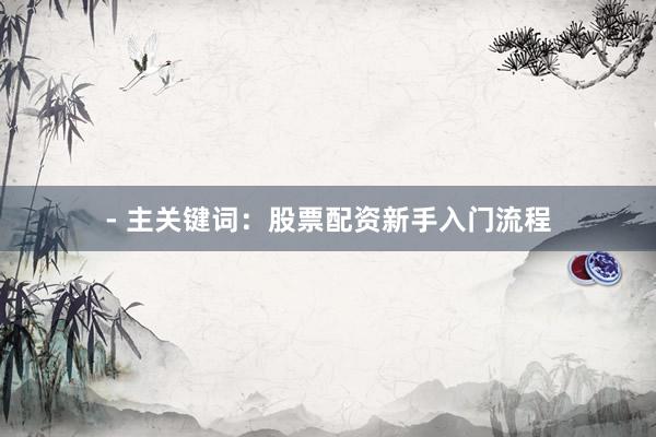 - 主关键词：股票配资新手入门流程