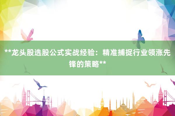 **龙头股选股公式实战经验：精准捕捉行业领涨先锋的策略**