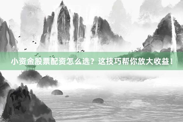 小资金股票配资怎么选？这技巧帮你放大收益！